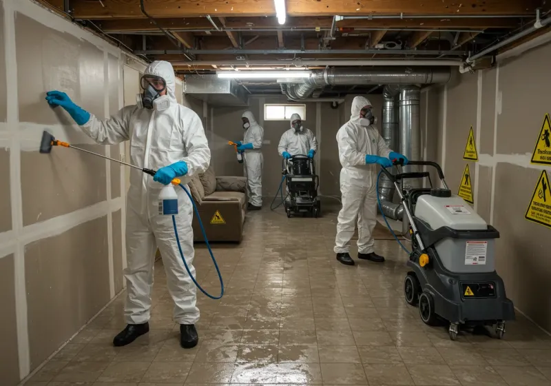 Basement Moisture Removal and Structural Drying process in Port Chester, NY